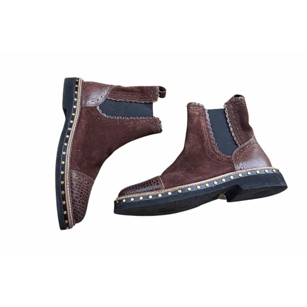 Free People Atlas Chelsea Western Boots Bootie Chocolate Brown 39 9 Studded